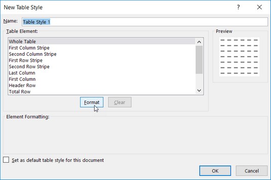 New Table Style Excel 2019