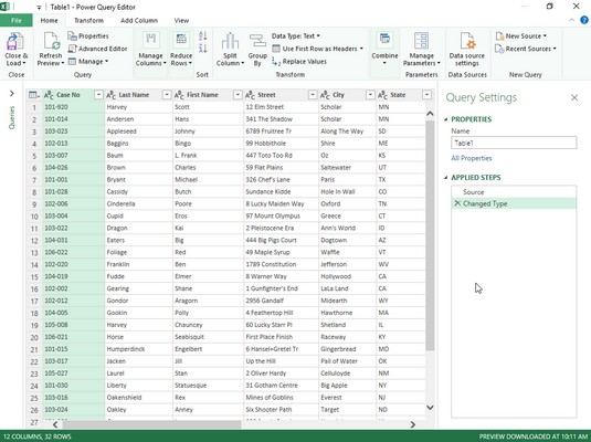 new query with Excel 2019 Power Query Editor