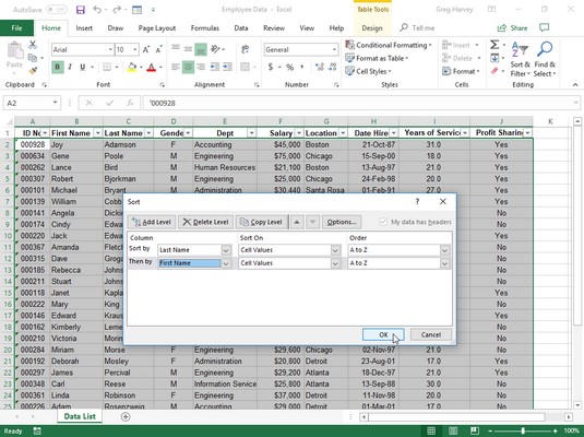 sort Excel alphabetically