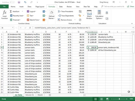 Excel 2019 SUMIFS