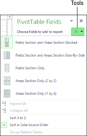 PivotTable Fields task pane Excel