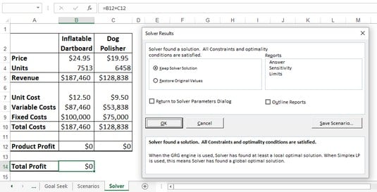 excel solver function multiple cells