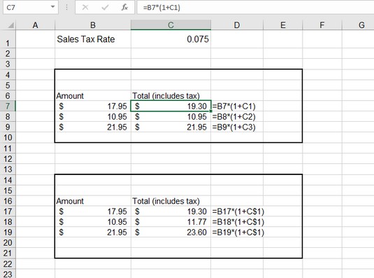 changing a reference in Excel