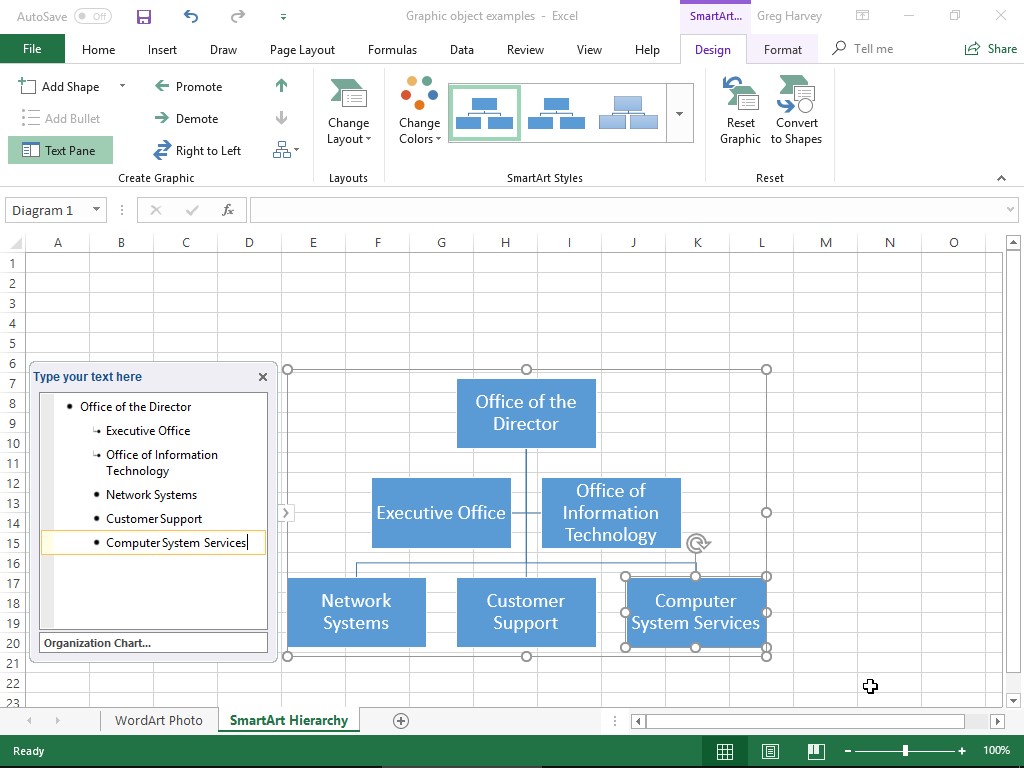 How To Add Smartart Graphics To Your Excel 19 Worksheets Dummies