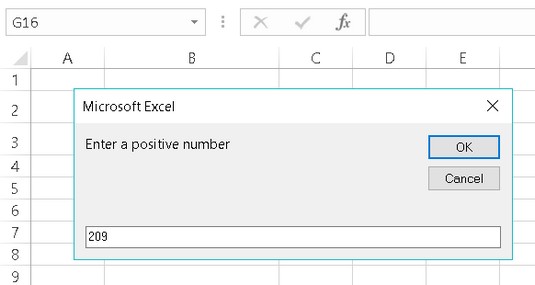 InputBox function Excel VBA