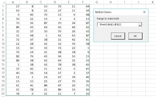 selecting and Excel VBA range