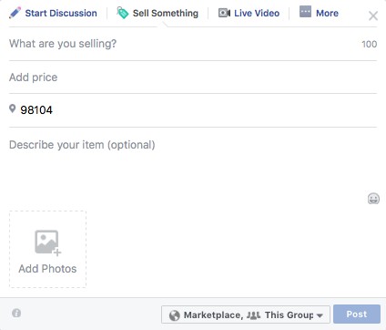 buy sell listing Facebook