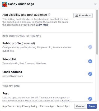 edit app settings Facebook