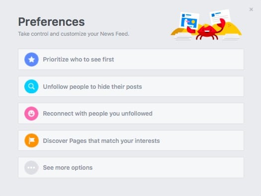 News Feed preferences Facebook