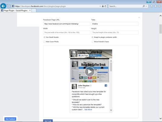 Page Plugin Facebook