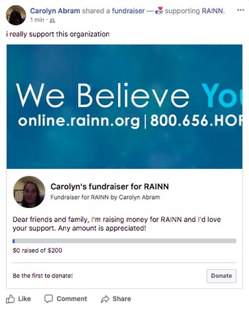 fundraising on Facebook