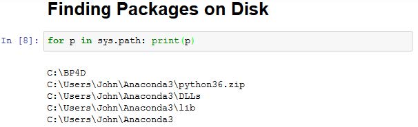 Finding packages on disk in Python