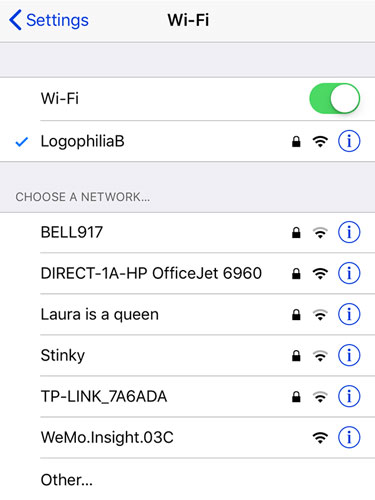 Wi-Fi settings