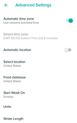 Fitbit Advanced Settings