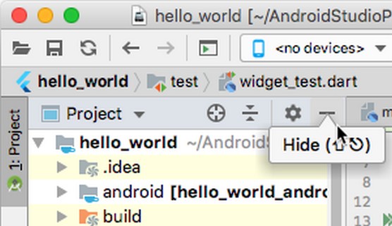 Project tool window area Android Studio