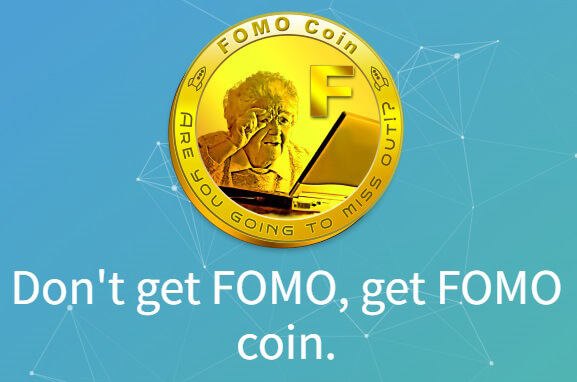 Illustration of a FOMO cryptocurrency coin