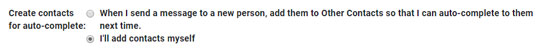 'll Add Contacts Myself radio button