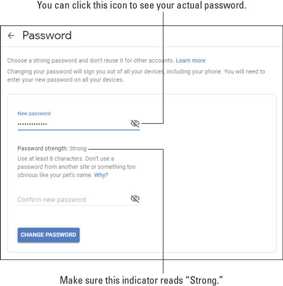 G Suite Password page