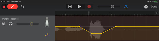 automation curve in GarageBand