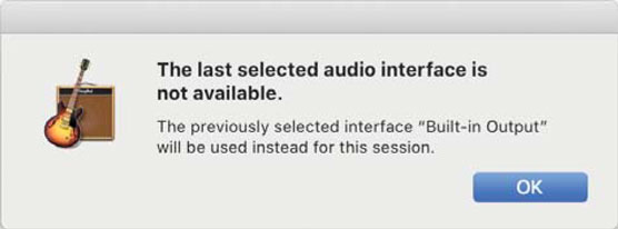 GarageBand disconnect output