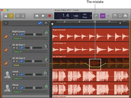 Correcting GarageBand mistake