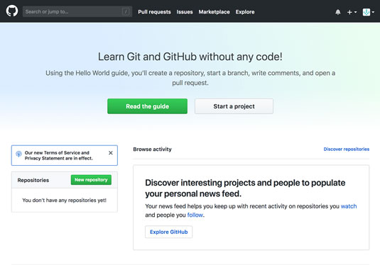 GitHub Home page