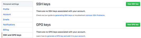 GitHub SSH and GPG keys