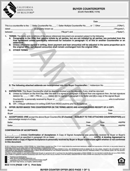 home buying counteroffer form