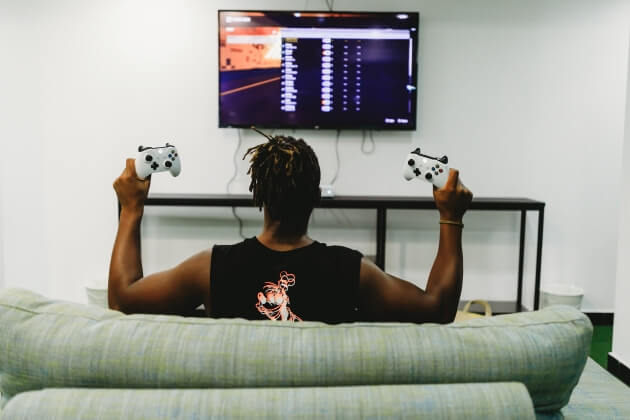Young Man Playing Video Games