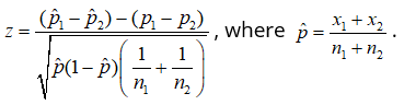 hypothesis test for two population proportions