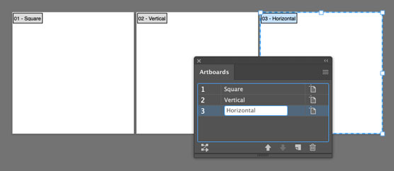 Naming artboards.