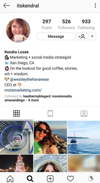 Instagram bio