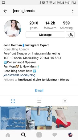 Instagram business profile