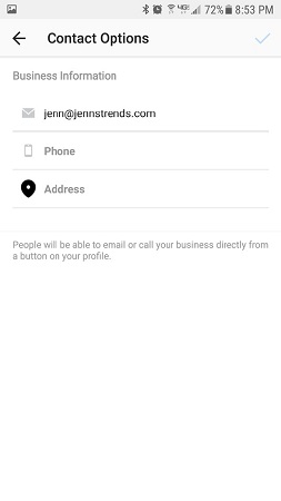 edit contact info instagram business
