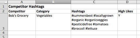 storing Instagram hashtags