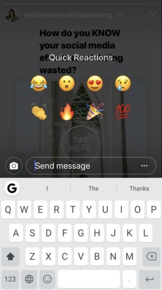Instagram story reactions