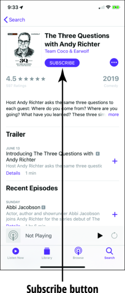 find iPhone podcast