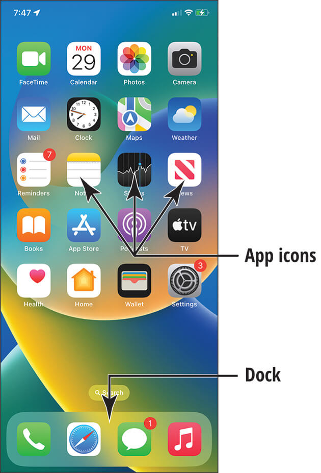 Image showing an iPhone 14 Home screen with a variety of app icons