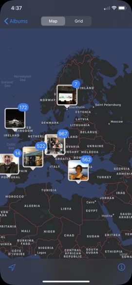 find iPhone photos by location