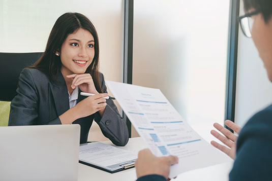 woman interviewing for a job