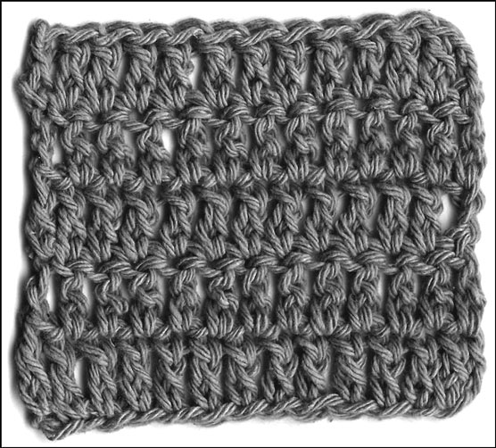  rows of extended double crochet