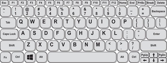 laptop keyboard layout printable