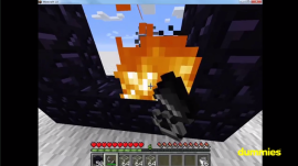 lighting a nether portal with flint and steel