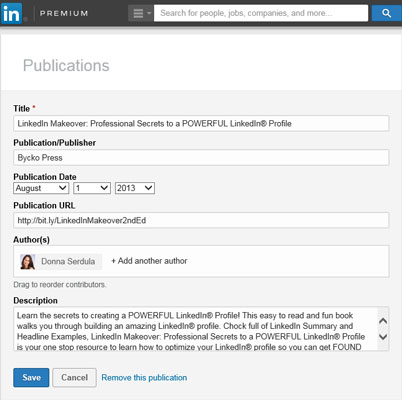 where to add research on linkedin