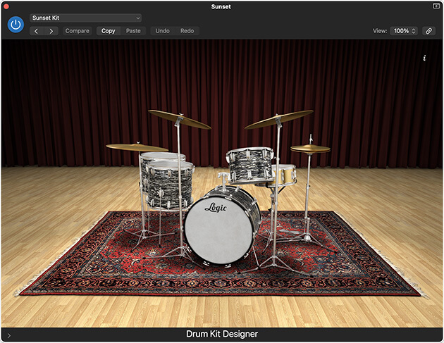 Screenshot showing Logic Pro Drum Kit Designer window