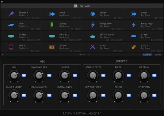 Drum Machine Designer interface Logic Pro X