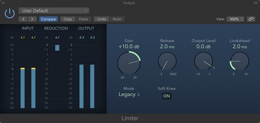 Plug-in Limitador Logic Pro X