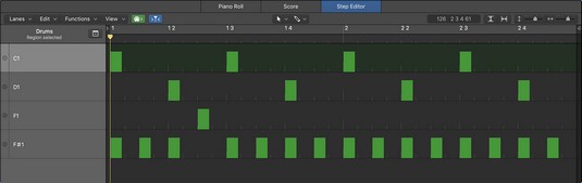 Logic Pro X step editor