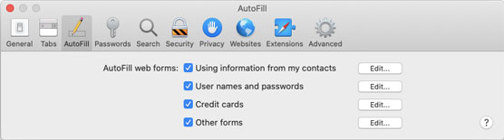 AutoFill on Macs