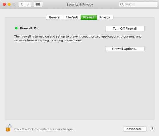 Mac firewall